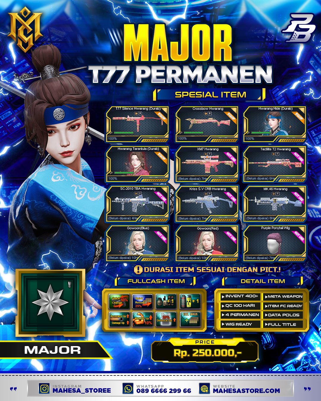 MAJOR T77 PERMANEN