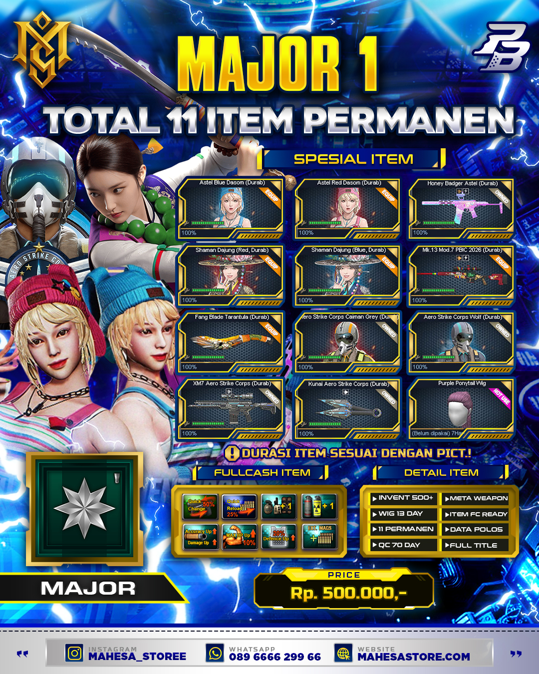 MAJOR 11 ITEM PERMANEN