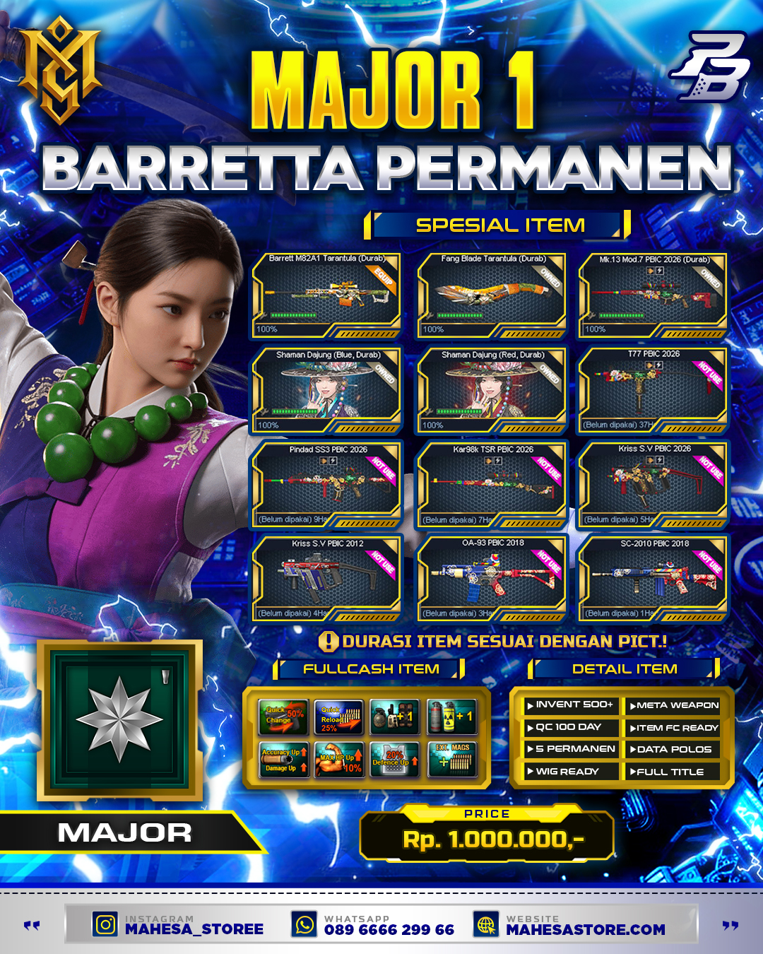 MAJOR 1 BARRETTA PERMANEN