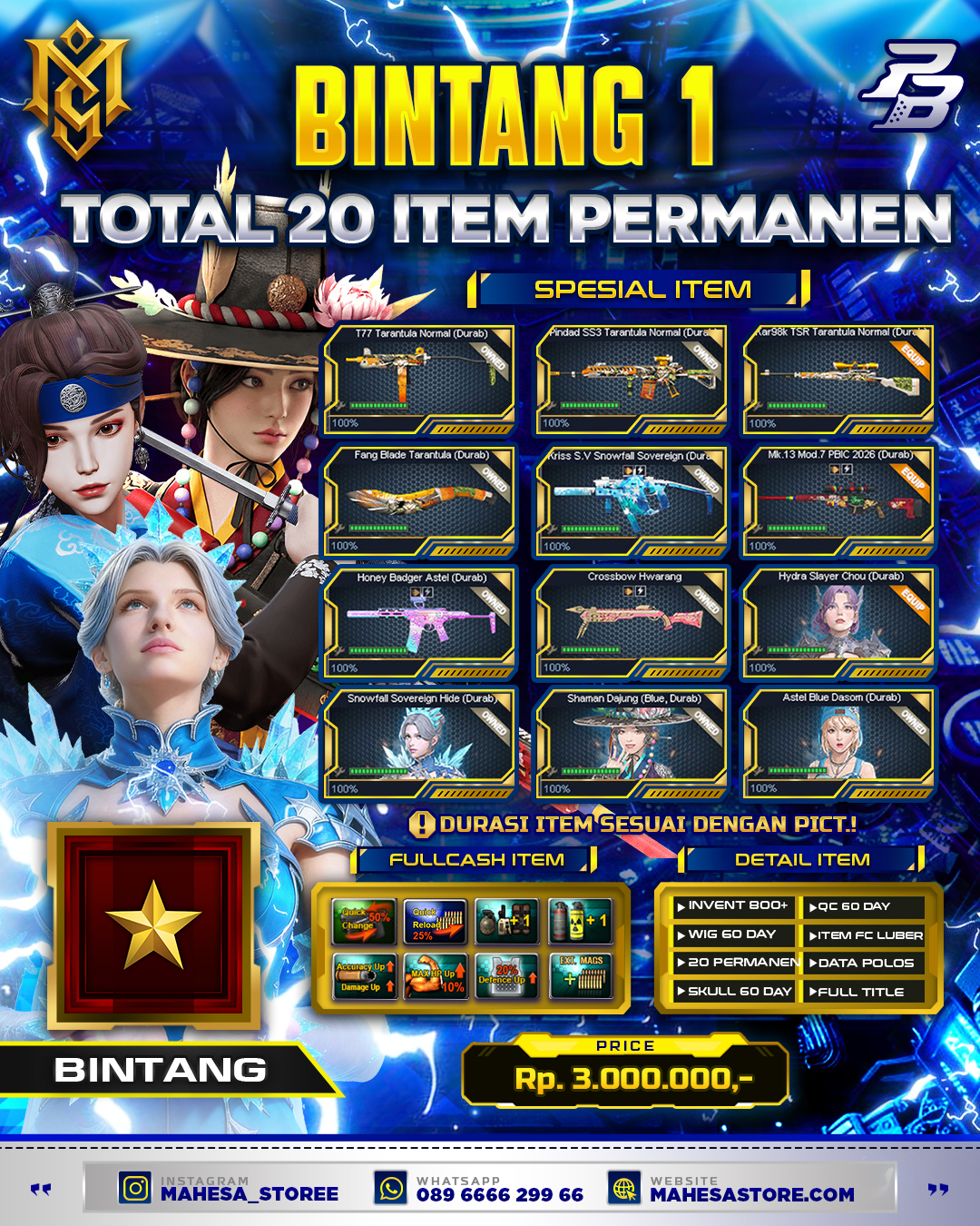 BINTANG 20 ITEM PERMANEN