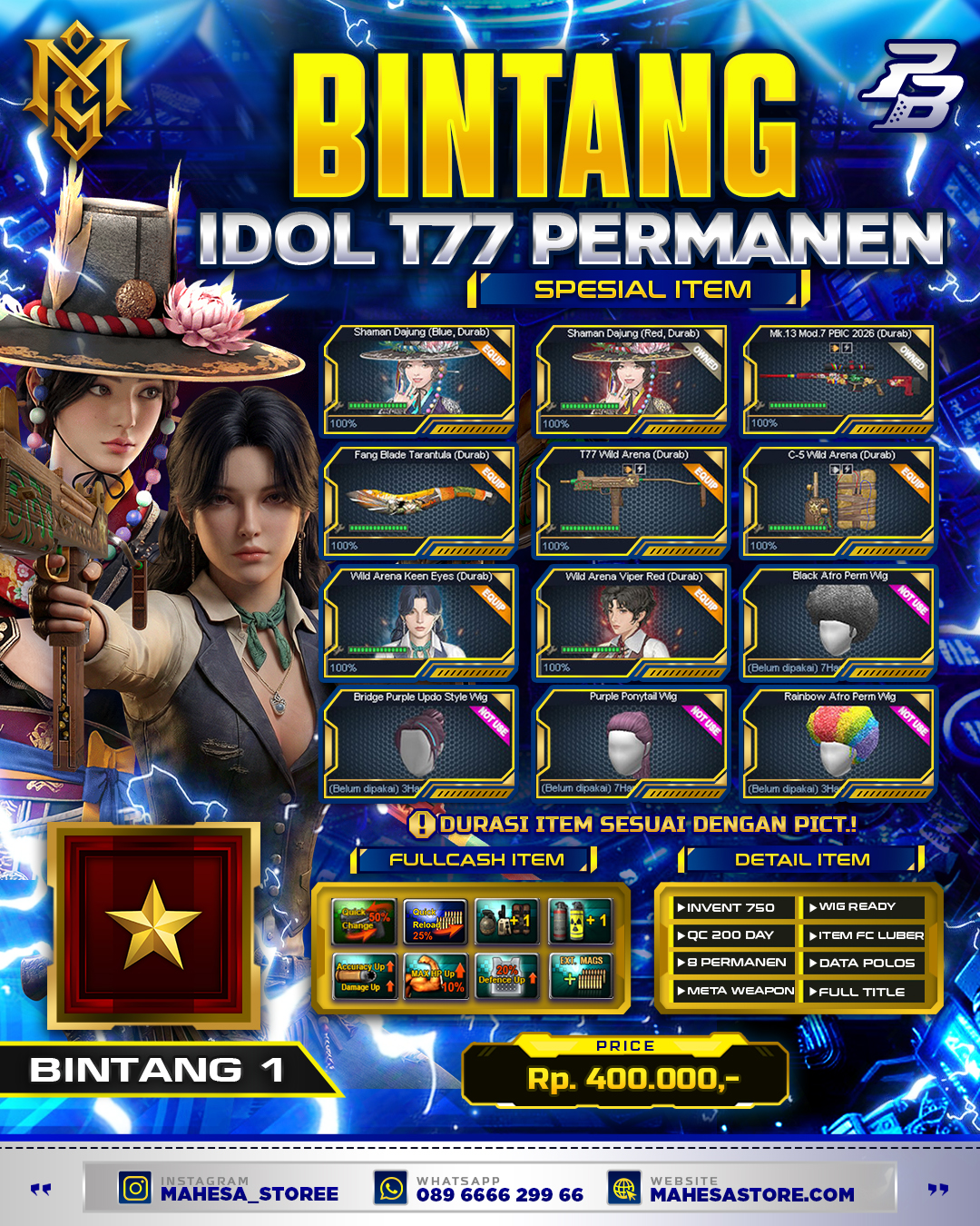 BINTANG IDOL T77 PERMANEN