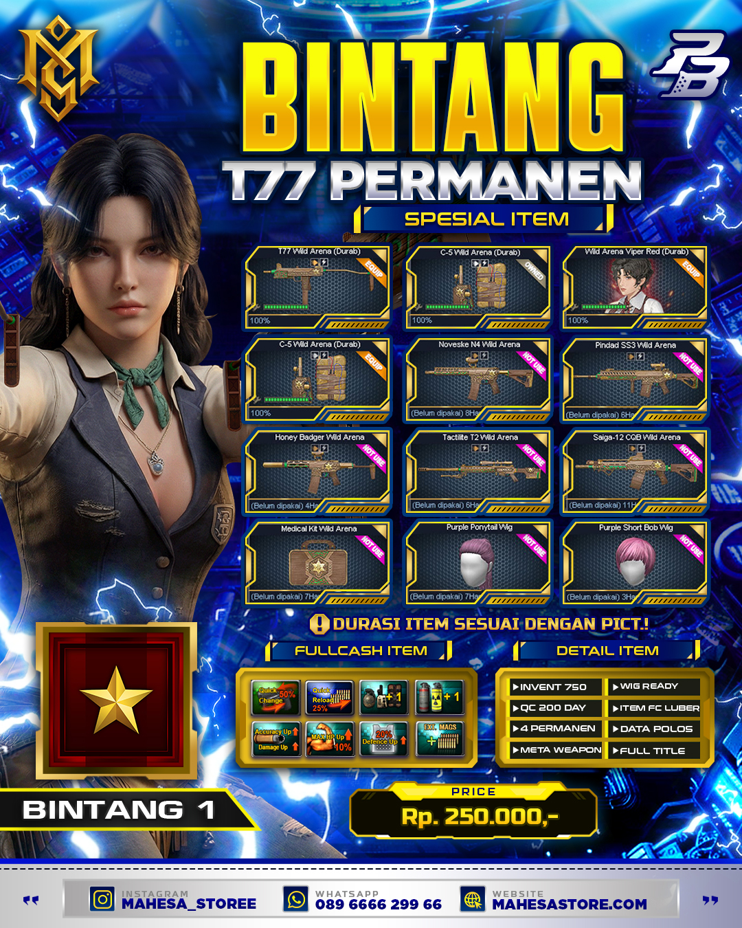 BINTANG 1 T77 PERMANEN