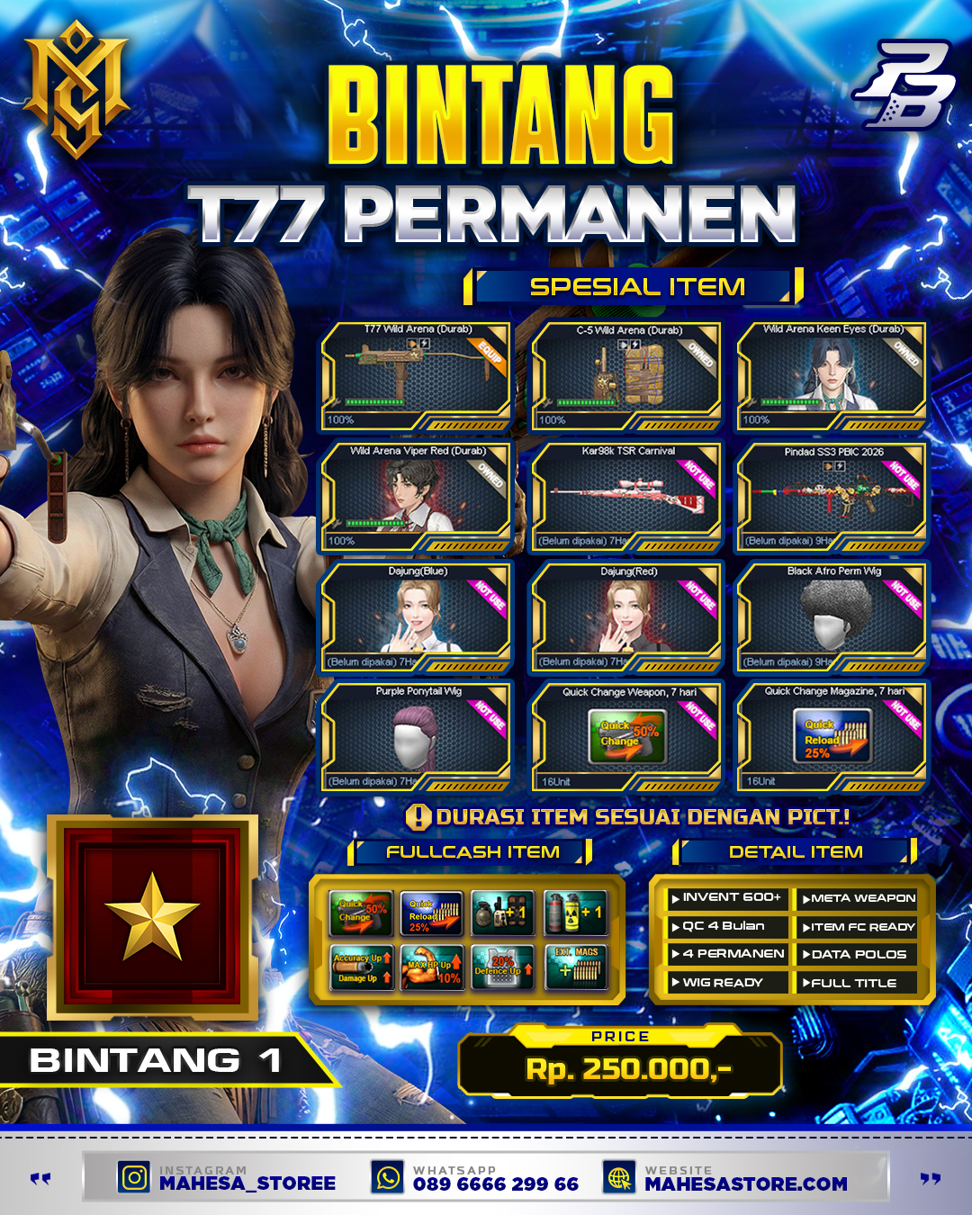 BINTANG 1 T77 PERMANEN