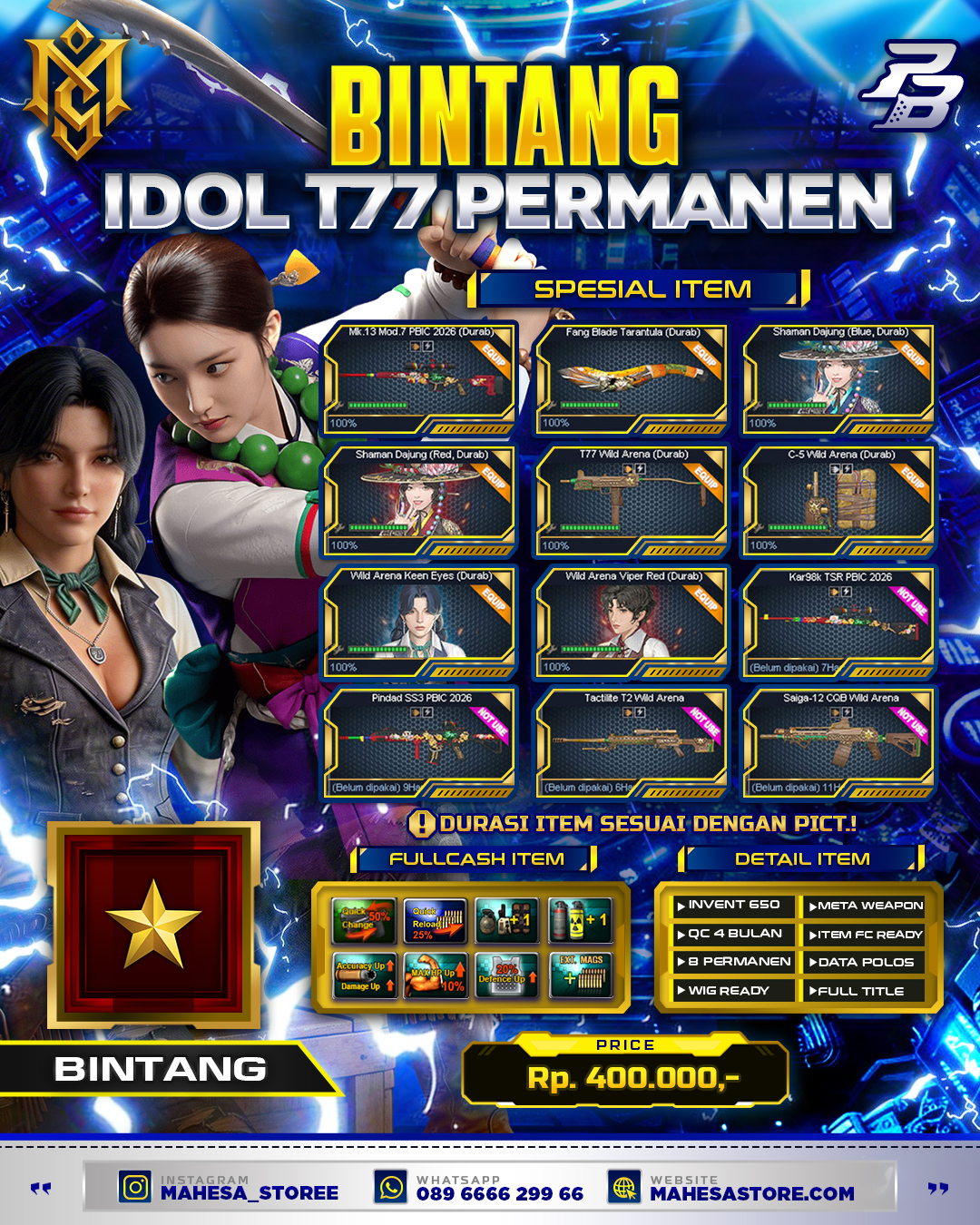 BINTANG IDOL T77 PERMANEN
