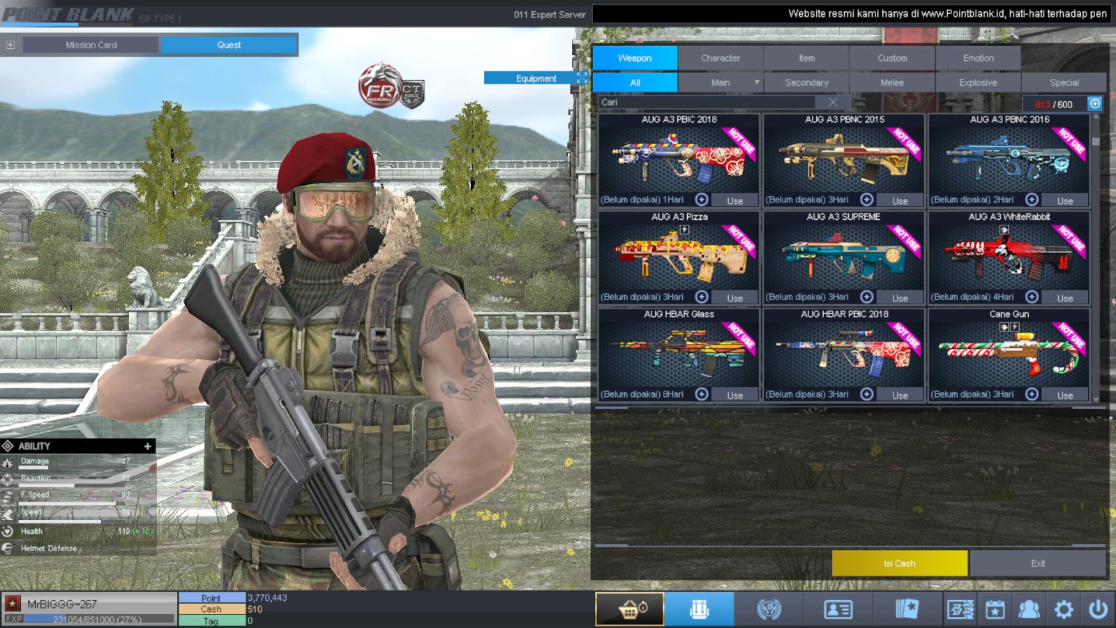 Spesifikasi B1 SKULL GOLD BERET 30 DAY