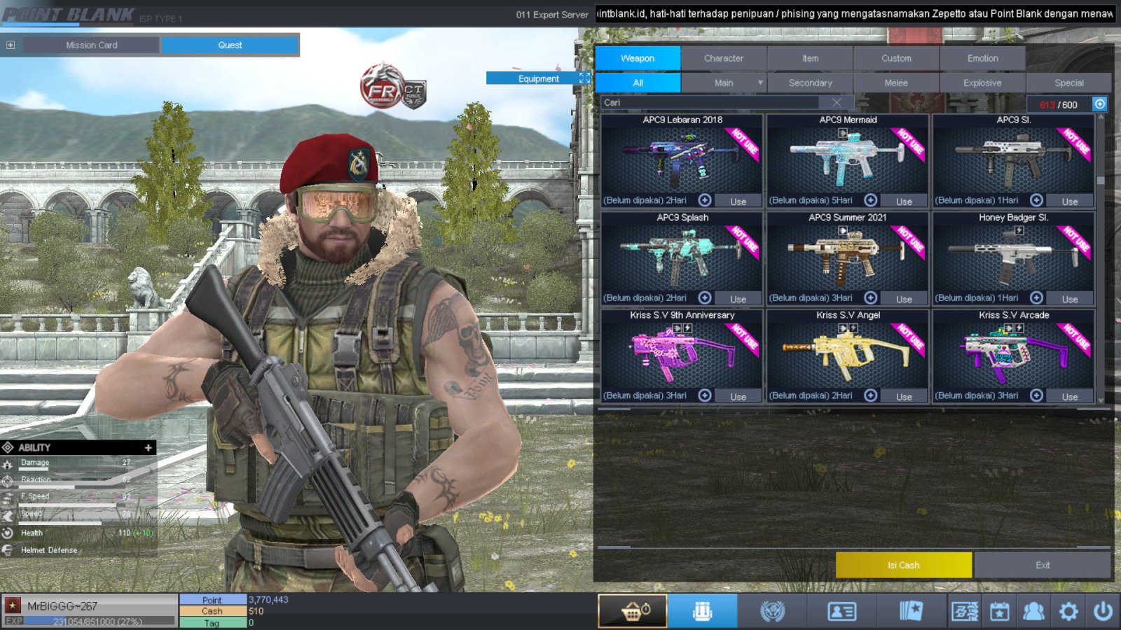 Spesifikasi B1 SKULL GOLD BERET 30 DAY