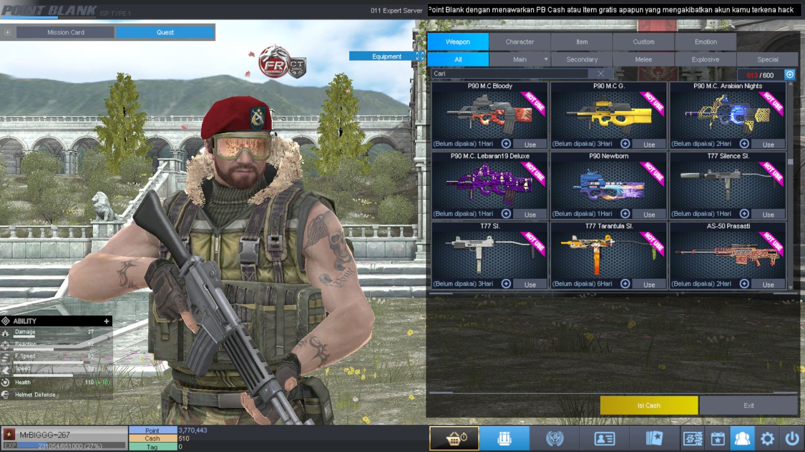 Spesifikasi B1 SKULL GOLD BERET 30 DAY