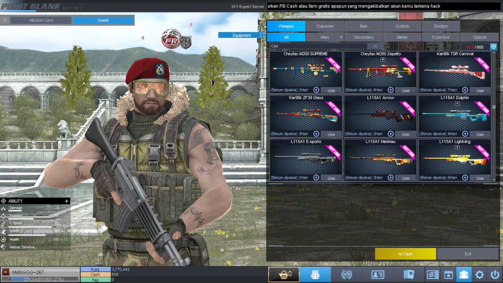 Spesifikasi B1 SKULL GOLD BERET 30 DAY