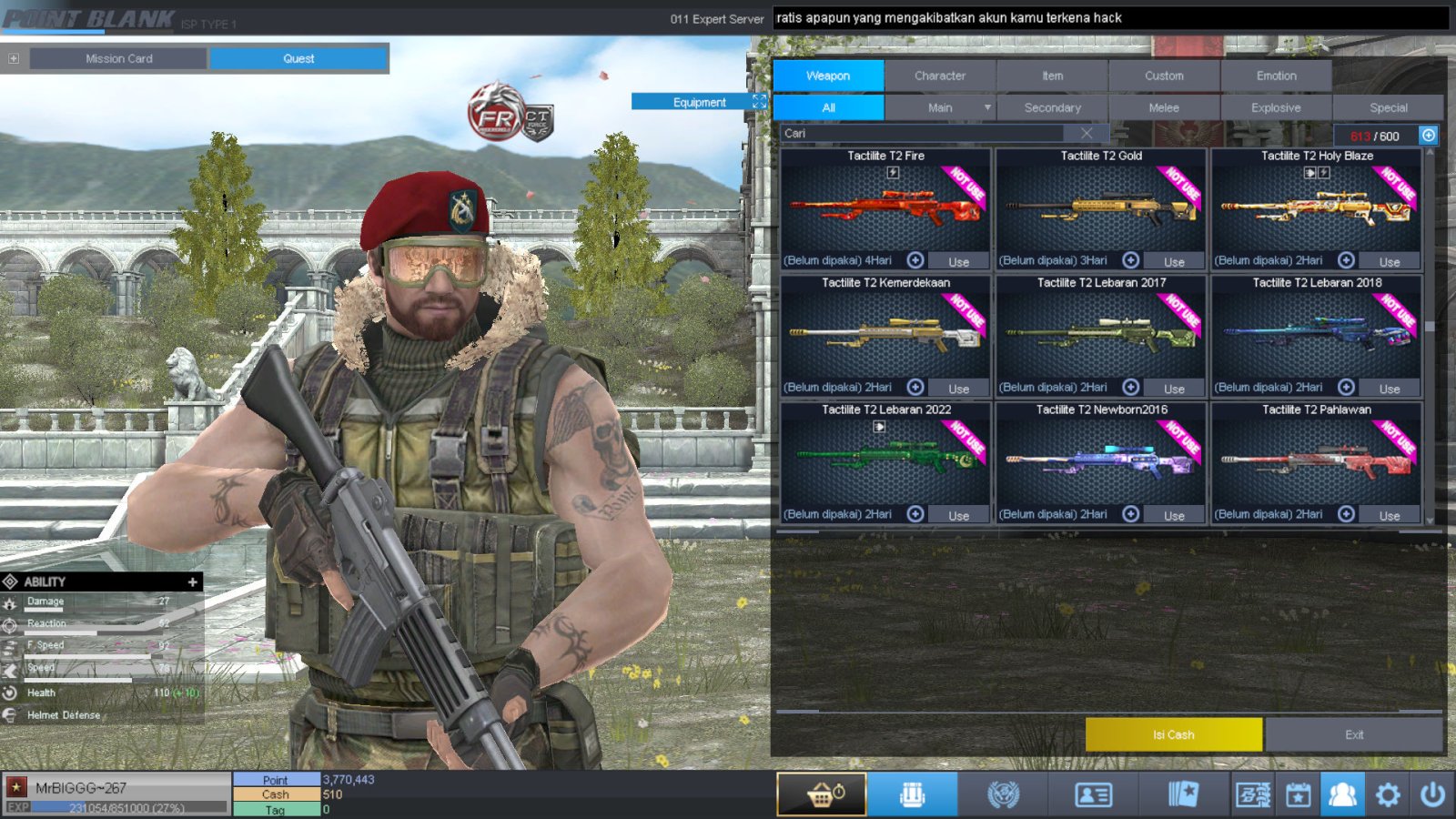 Spesifikasi B1 SKULL GOLD BERET 30 DAY