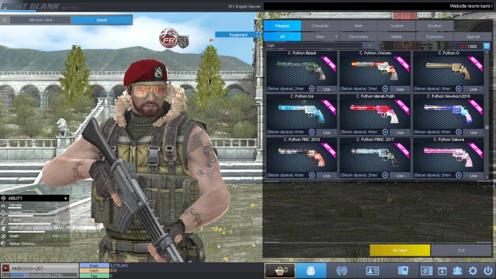 Spesifikasi B1 SKULL GOLD BERET 30 DAY