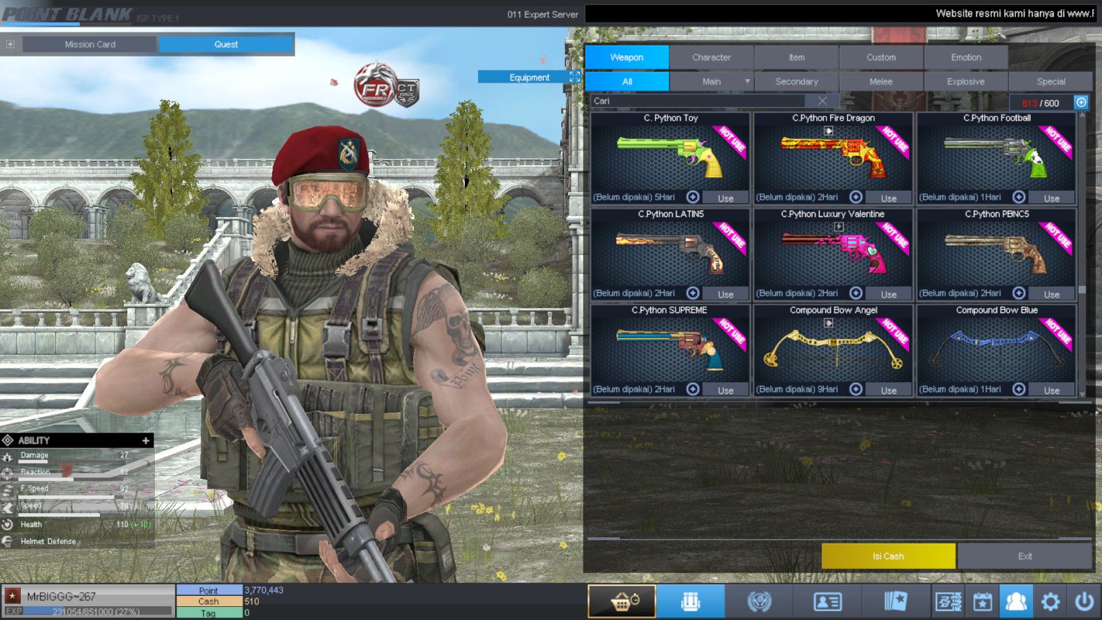 Spesifikasi B1 SKULL GOLD BERET 30 DAY