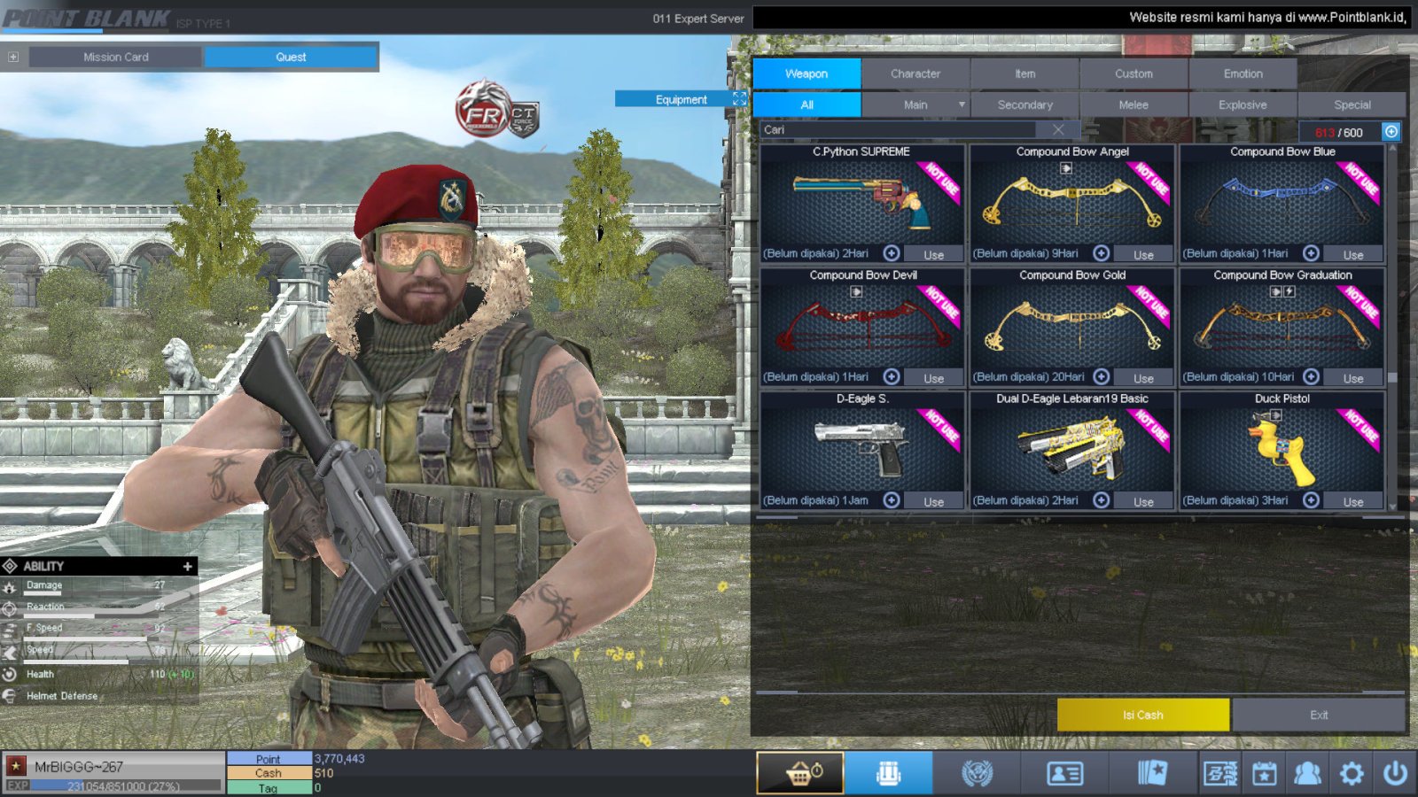 Spesifikasi B1 SKULL GOLD BERET 30 DAY