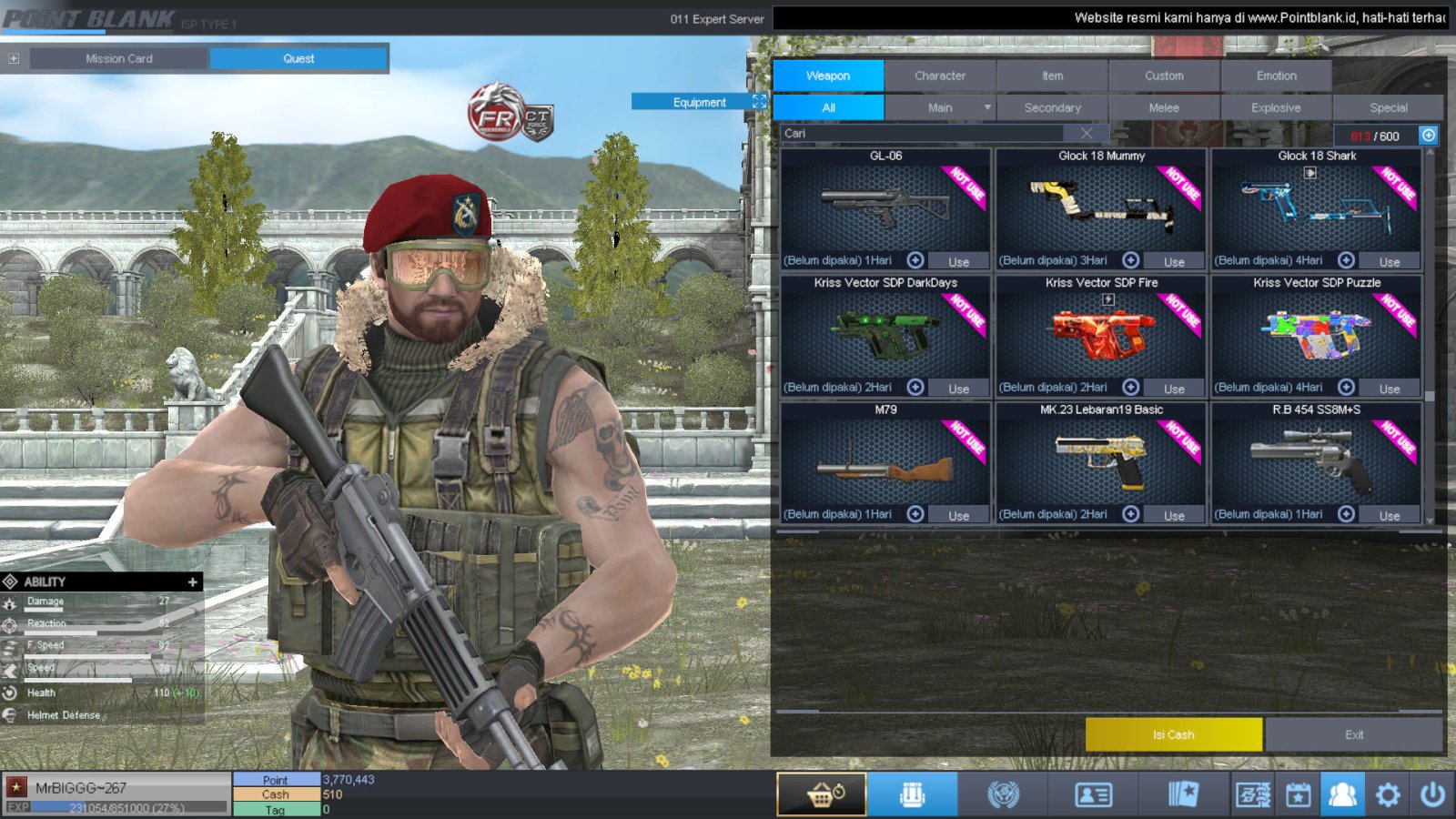 Spesifikasi B1 SKULL GOLD BERET 30 DAY