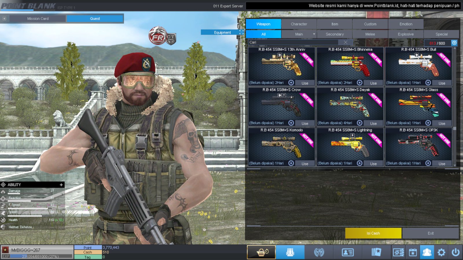 Spesifikasi B1 SKULL GOLD BERET 30 DAY