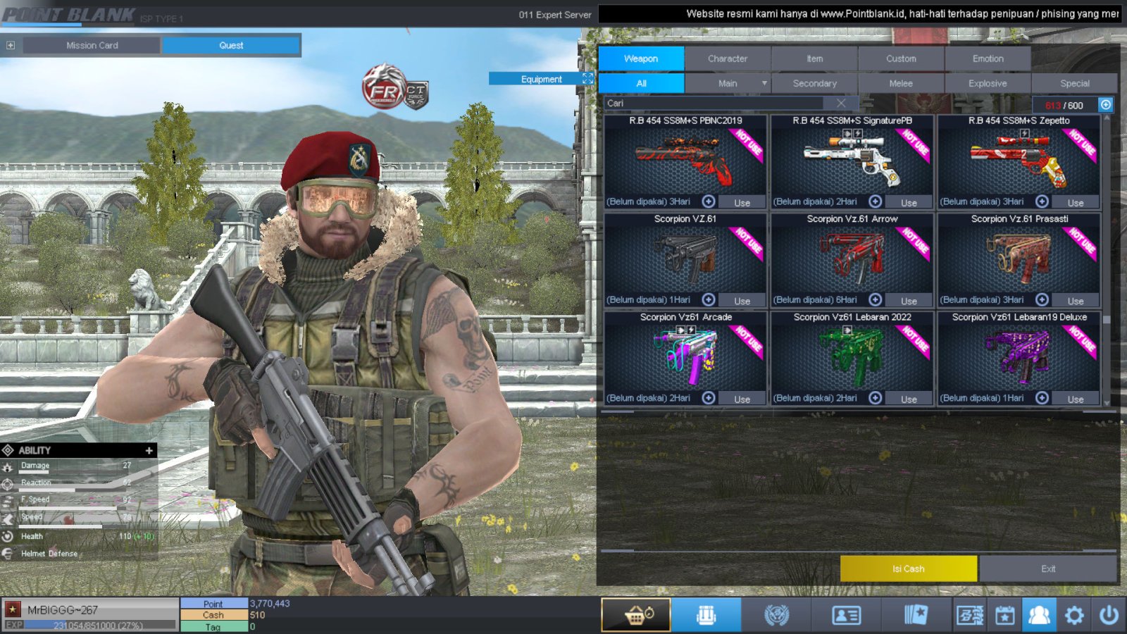 Spesifikasi B1 SKULL GOLD BERET 30 DAY