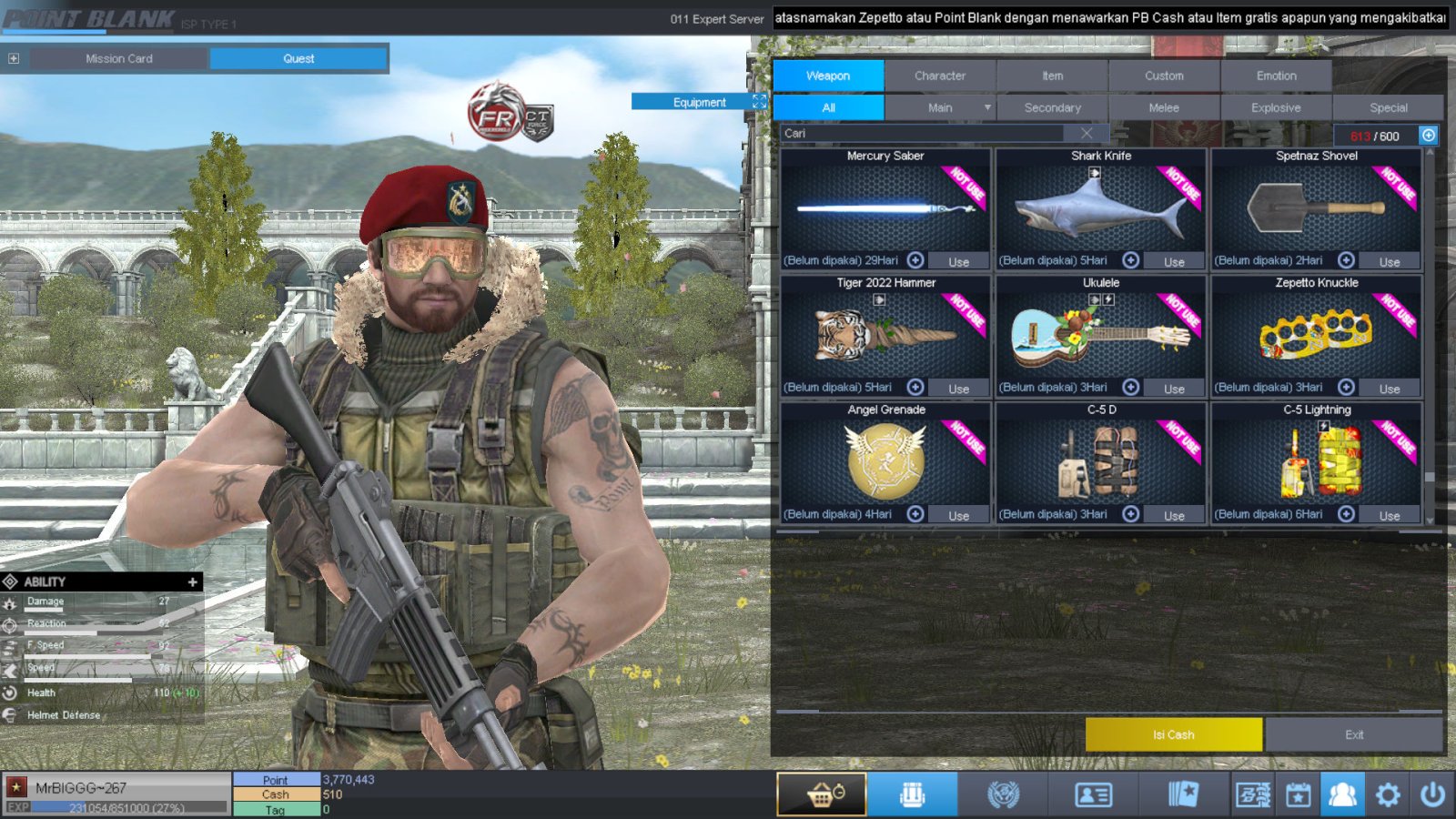 Spesifikasi B1 SKULL GOLD BERET 30 DAY