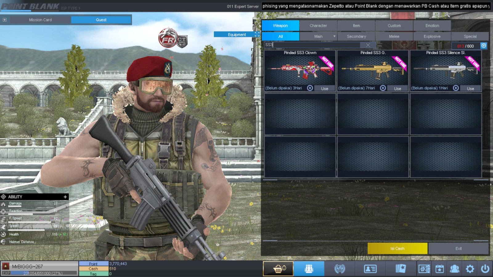 Spesifikasi B1 SKULL GOLD BERET 30 DAY