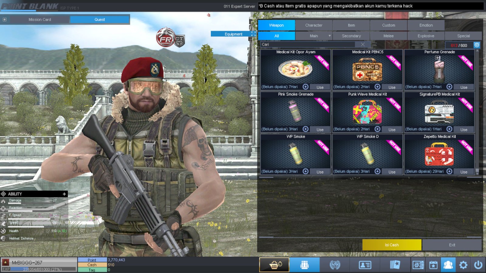Spesifikasi B1 SKULL GOLD BERET 30 DAY