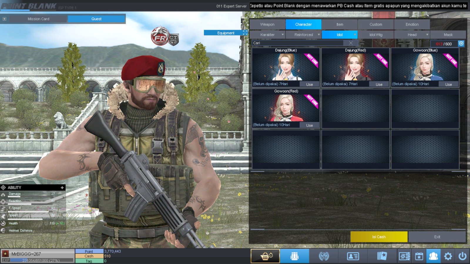 Spesifikasi B1 SKULL GOLD BERET 30 DAY