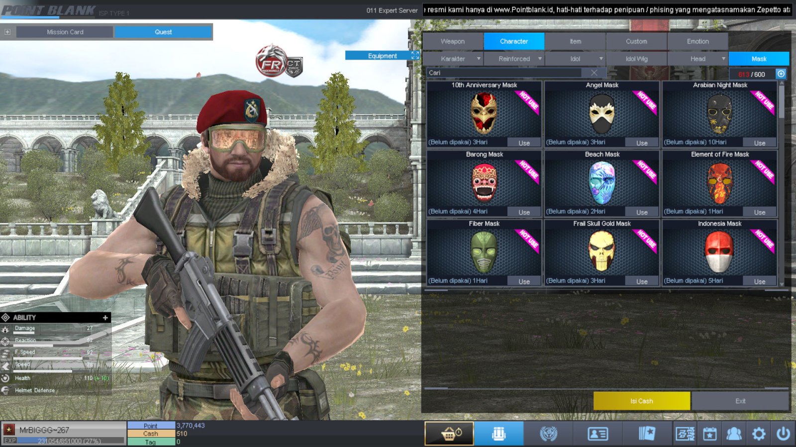 Spesifikasi B1 SKULL GOLD BERET 30 DAY
