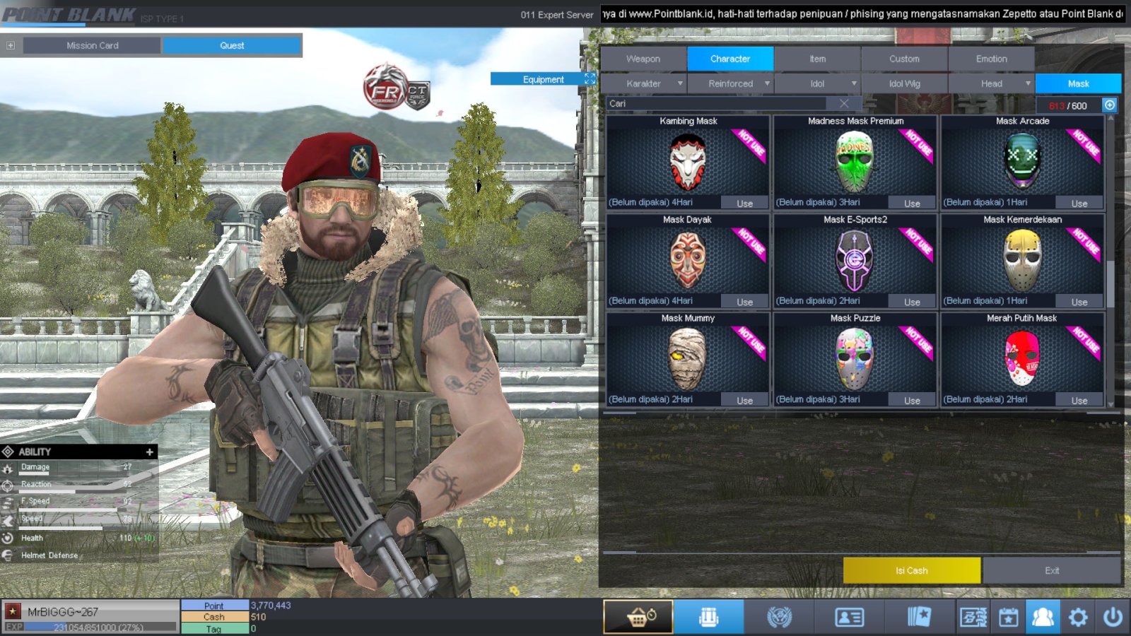 Spesifikasi B1 SKULL GOLD BERET 30 DAY