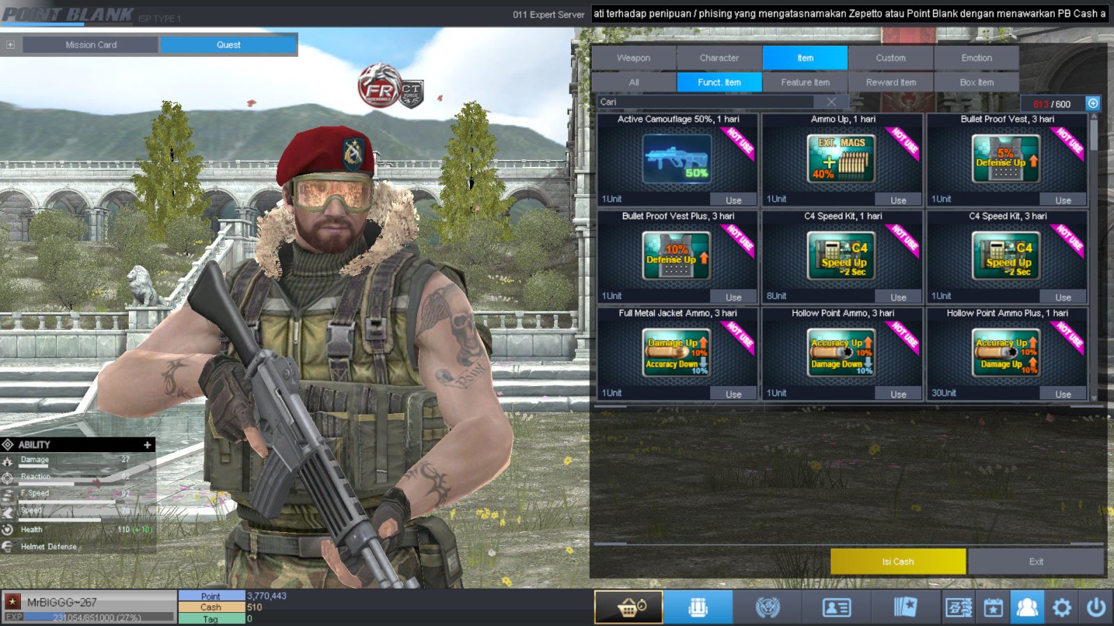 Spesifikasi B1 SKULL GOLD BERET 30 DAY