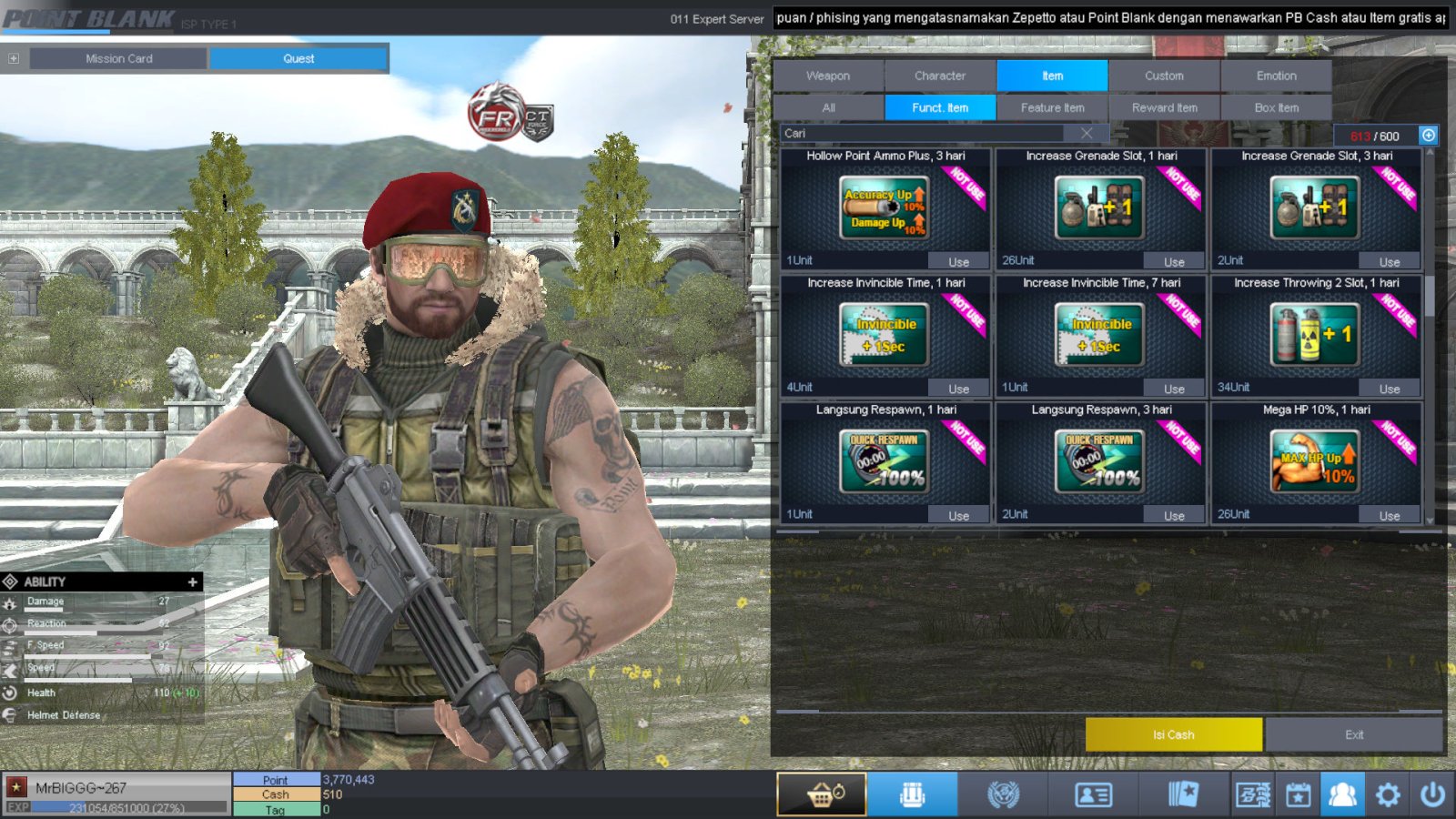 Spesifikasi B1 SKULL GOLD BERET 30 DAY