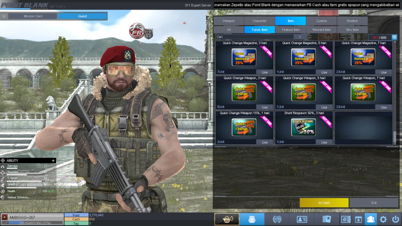 Spesifikasi B1 SKULL GOLD BERET 30 DAY