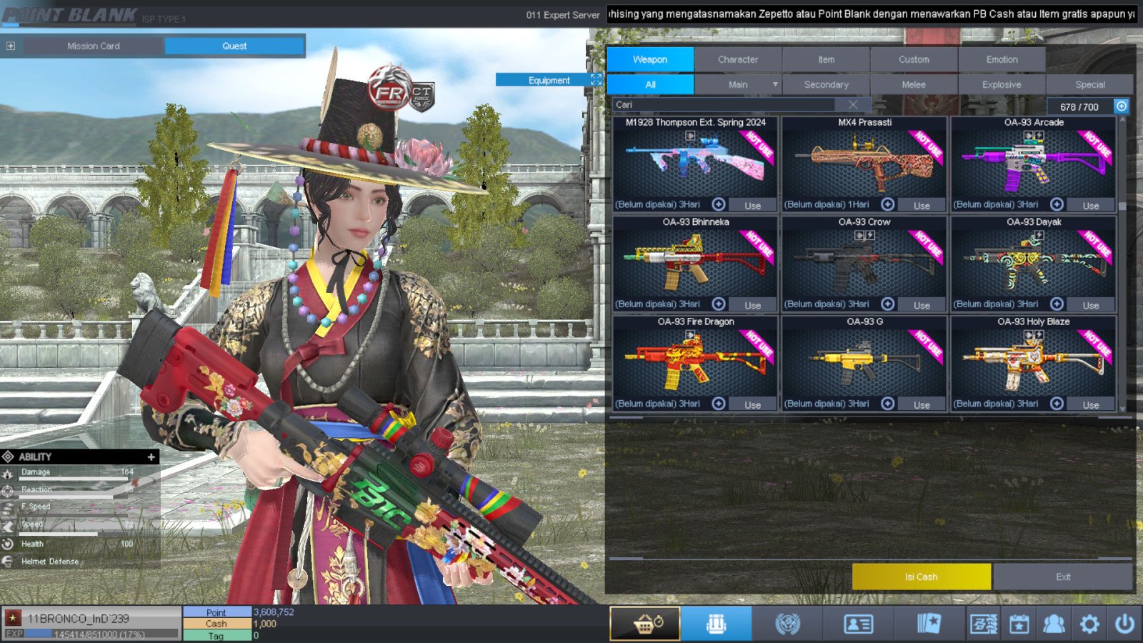 Spesifikasi BINTANG 1 IDOL SHAMAN PERMANEN