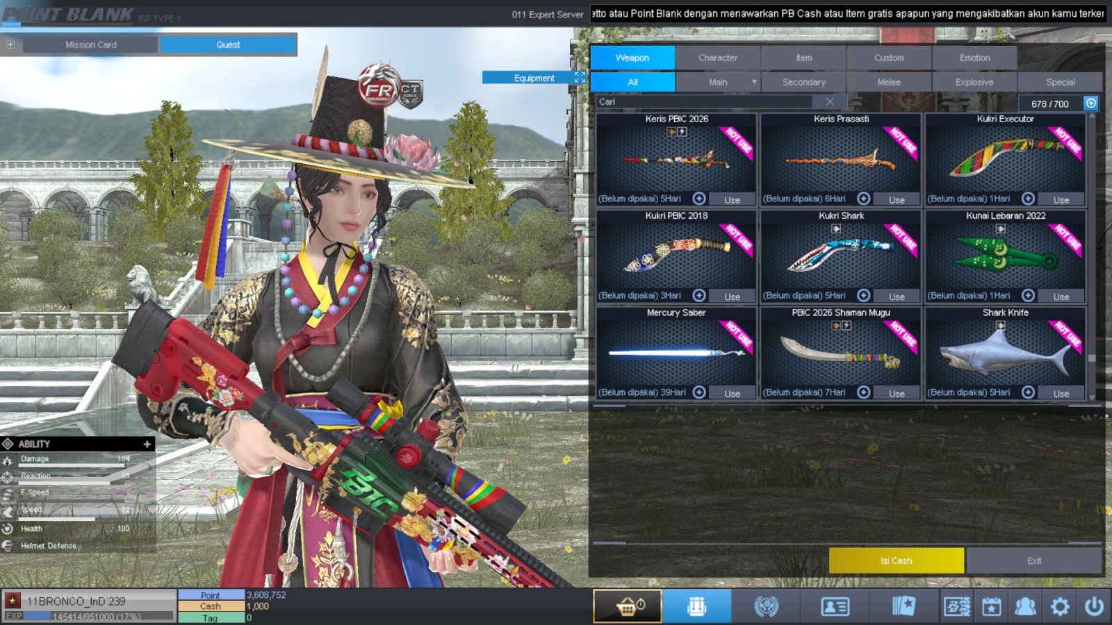 Spesifikasi BINTANG 1 IDOL SHAMAN PERMANEN