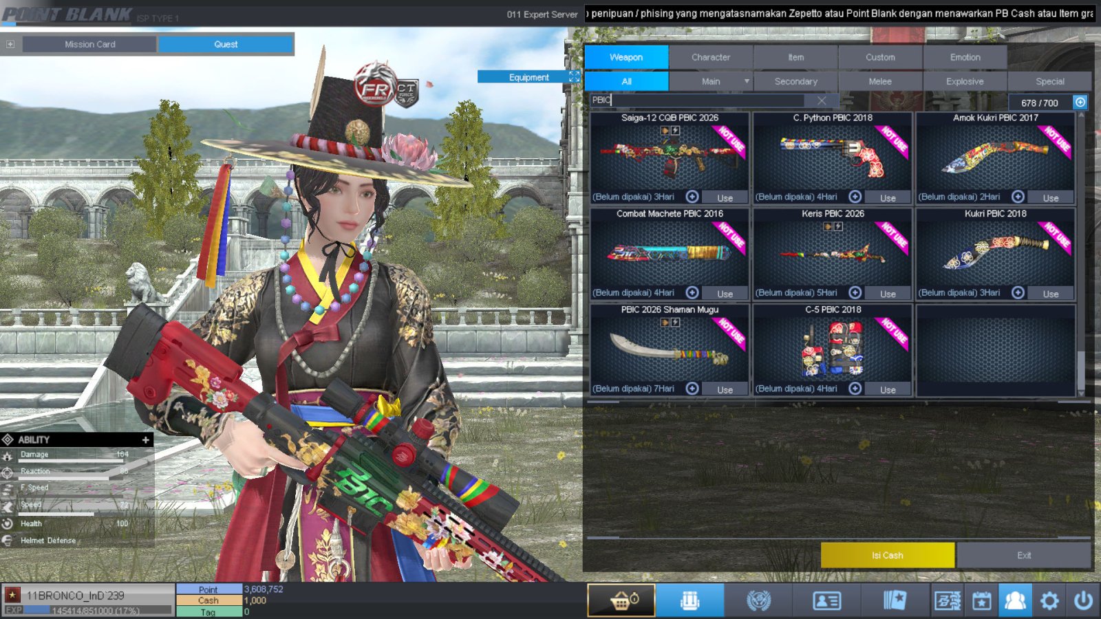 Spesifikasi BINTANG 1 IDOL SHAMAN PERMANEN