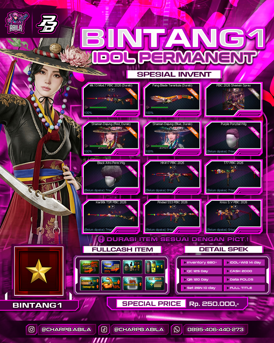 BINTANG 20 ITEM PERMANEN